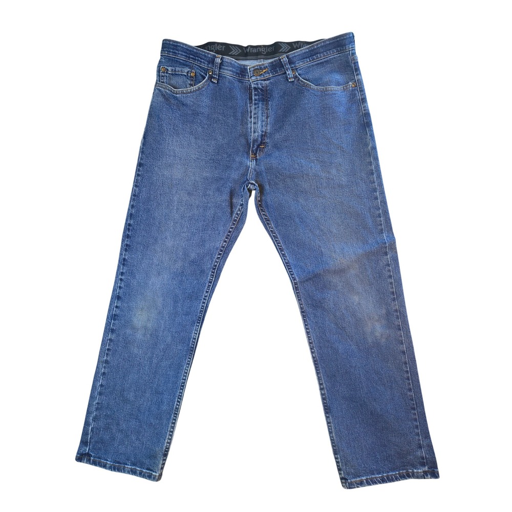 Wrangler Premium Quality Blue Straight Leg Stretch Jeans Size 36x29 G96CFSW